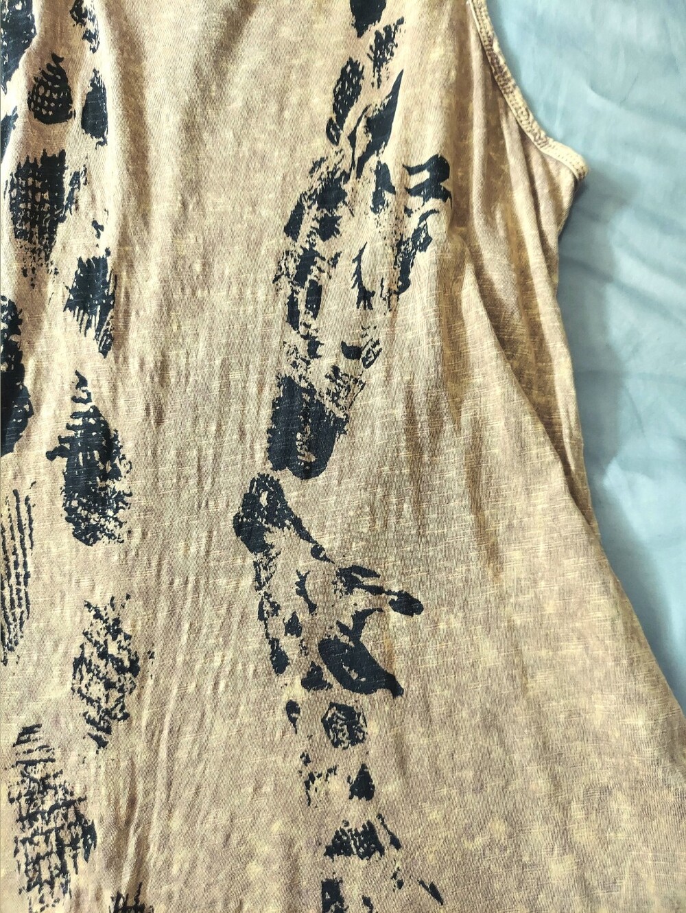 Jess & Jane Abstract Mama Baby Giraffe Print Knit Tank Dress Tan Med Art To Wear - Picture 3 of 8